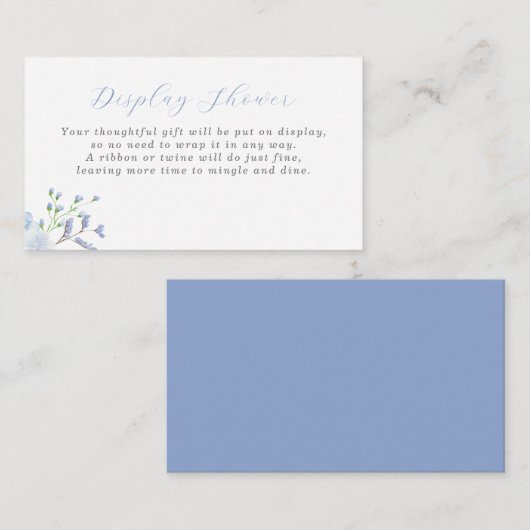 Blue Floral Baby Shower Shower Showdusche Gehäuse Begleitkarte (Vorne/Hinten)