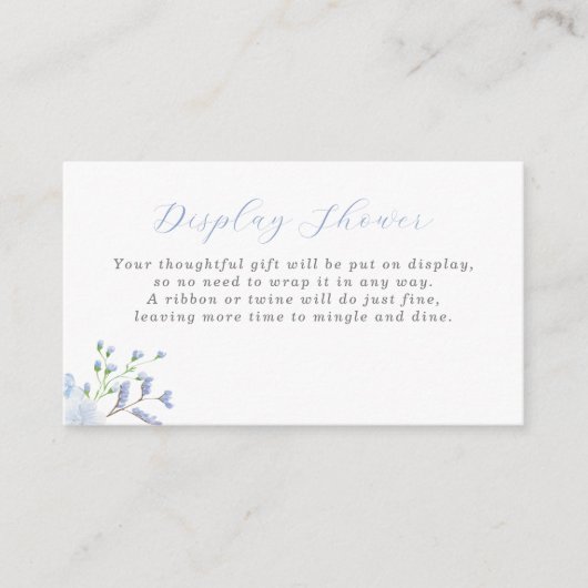 Blue Floral Baby Shower Shower Showdusche Gehäuse Begleitkarte (Vorderseite)