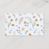 Blue Floral Ballon Windeln Raffle Baby Dusche Begleitkarte (Rückseite)