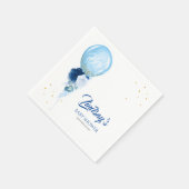 Blue Floral Balloon Garland Baby Dusche Serviette (Ecke)