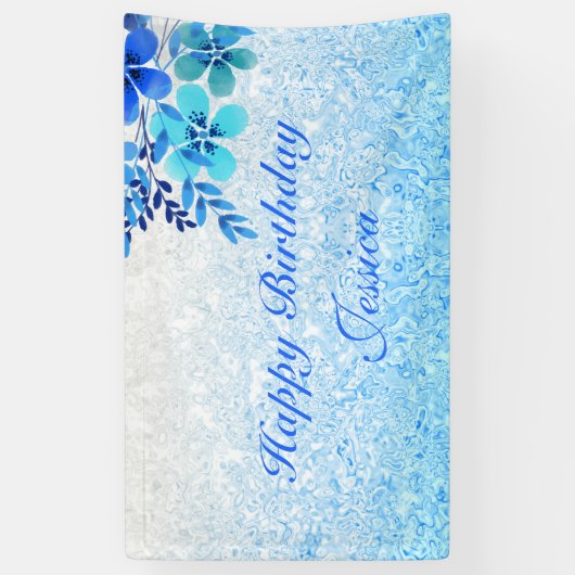 Blue Floral Banner (Vertikal)