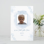 Blue Floral Baptisc - Klassisches und elegantes Me (Stehend Vorderseite)