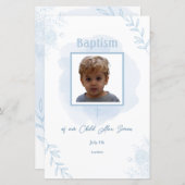 Blue Floral Baptisc - Klassisches und elegantes Me (Vorne/Hinten)