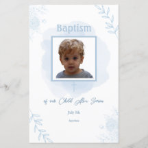 Blue Floral Baptisc - Klassisches und elegantes Me