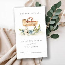 Blue Floral Bassinet Diaper Raffle Baby Dusche