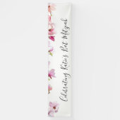 Blue Floral Bat Mitzvah Celebration Banner (Vertikal)