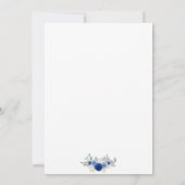 Blue Floral Bautizo Spanische Einladung (Rückseite)