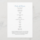 Blue Floral Beerdigung Gedenkorden Programm (Rückseite)