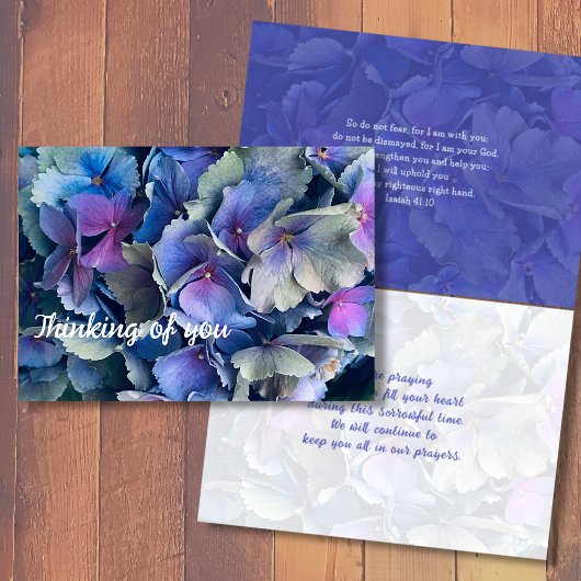 Blue Floral Beileid Scripting Card