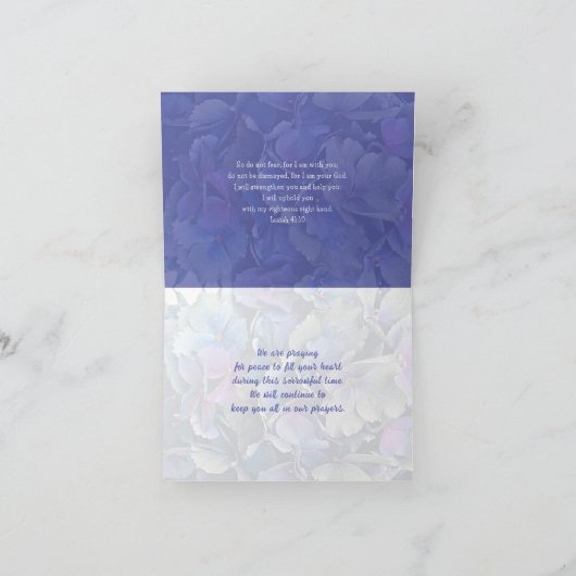 Blue Floral Beileid Scripting Card (Innenseite)