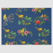Blue Floral Bird Print Seidenpapier (Vorderseite)