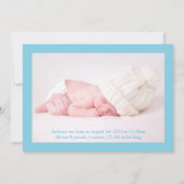 Blue Floral Birth Baby Shower Side und sehen Einladung (Rückseite)