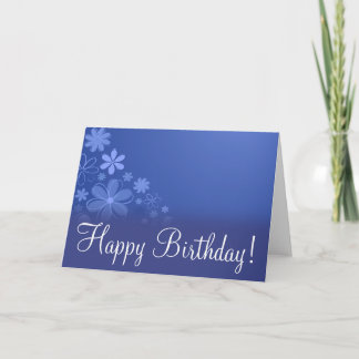Blue Floral "Birthday Card" Karte