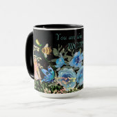 Blue Floral Black Best Mama Tasse (Vorderseite Links)