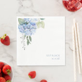 Blue-Floral Blue Hydrangea Wedding Serviette (Beispiel)