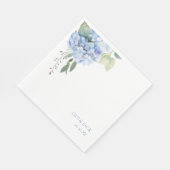 Blue-Floral Blue Hydrangea Wedding Serviette (Ecke)