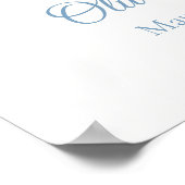 Blue Floral Blueberry Pancake Baby Dusche Willkomm Poster (Ecke)