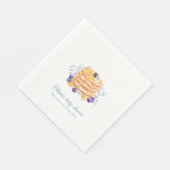 Blue Floral Blueberry Pancake Brunch Babydusche Serviette (Ecke)
