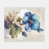 Blue Floral Blumen Blue Bells Kunst, Dichtung und  Fleecedecke (Vorderseite (Horizontal))
