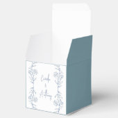 Blue Floral Boho Side Border Wedding Geschenkschachtel (Geöffnet)