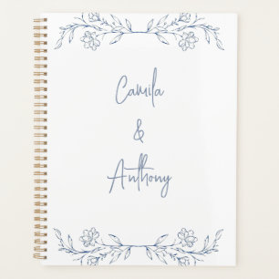 Blue Floral Boho Top Border Wedding Planer