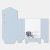 Blue Floral Bonjour Bébé Macaron Babydusche Geschenkschachtel (Ungefaltet)