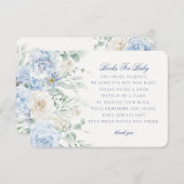 Blue Floral Books for Baby in Bloom Hydrangea Begleitkarte (Vorne/Hinten)
