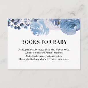 Blue Floral Books for Baby Shooting Begleitkarte