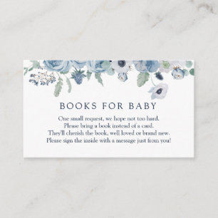 Blue Floral Books für die Babyverpackungskarte Begleitkarte
