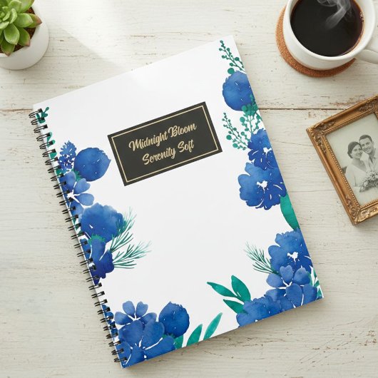 Blue Floral Botanical Notebook Planer
