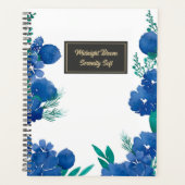  Blue Floral Botanical Notebook Planer (Vorderseite)