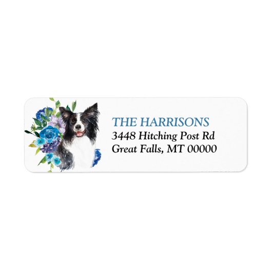 Blue Floral Bouquet Border Collie (Vorne)