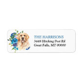 Blue Floral Bouquet Golden Retriever Dog (Vorne)