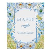 Blue Floral & Bow Baby Dusche Windelwanne Windelwa