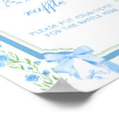 Blue Floral & Bow Baby Duschkabine Windelwanne Raf Poster (Ecke)