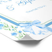 Blue Floral & Bow Cards und Geschenke Poster (Ecke)