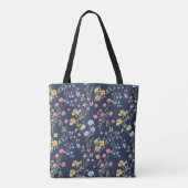 Blue Floral Bow Chic Trendy unique Tasche (Rückseite)