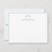 Blue Floral Bow Nursery Note Card – Personalized Mitteilungskarte (Vorderseite)