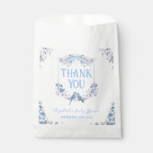 Blue Floral Bow Wappen Es ist eine Baby-Dusche Geschenktütchen (Vorderseite)