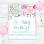 Blue Floral Boy Baby Dusche Big Bly Game Schild