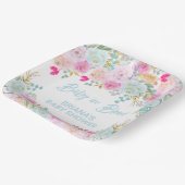 Blue Floral Boy Baby Dusche Pappteller (Gewinkelt)