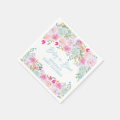 Blue Floral Boy Baby Dusche Serviette (Ecke)