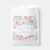 Blue Floral Boy Baby Duschfavoriten Geschenktütchen (Vorderseite)