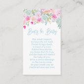 Blue Floral Boy Baby Showbücher für Baby Begleitkarte (Vorderseite)