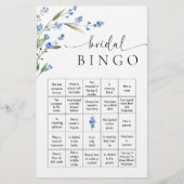 Blue Floral Brautparty Bingo Game Briefpapier (Vorderseite)