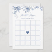 Blue Floral Brautparty Bingo Game Cards Einladung (Vorderseite)