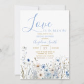 Blue Floral Brautparty Bridal Brunch Einladung (Vorderseite)