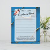 Blue Floral Brautparty Eisbrecher 💕 5 Word Spaß (Stehend Vorderseite)