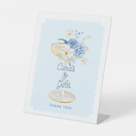 Blue Floral Brautparty Karten und Geschenke Sockelschild
