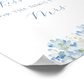 Blue Floral Brautparty Kisses Game Poster (Ecke)